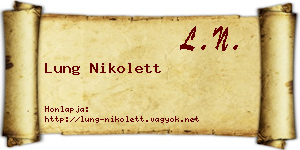 Lung Nikolett névjegykártya